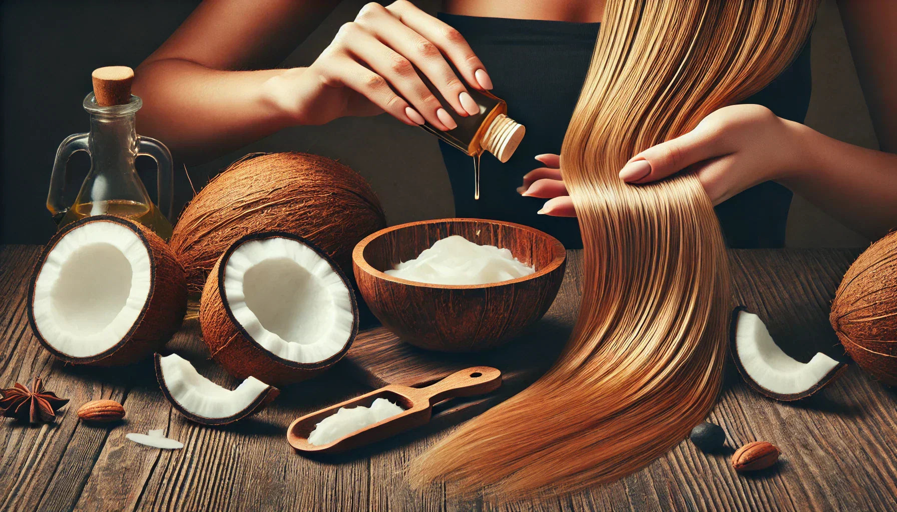 Natural coconut oil benefits for healthy and nourished hair