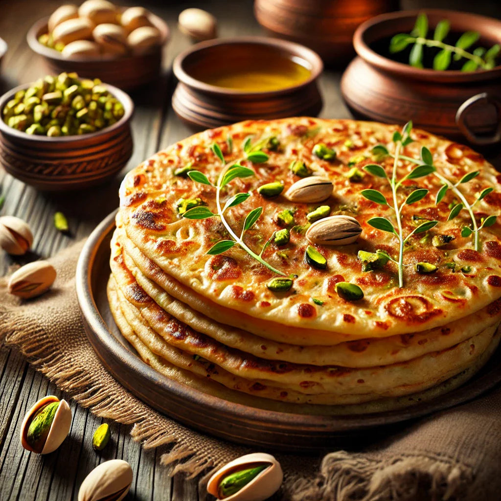 Pistachio Oil Parathas