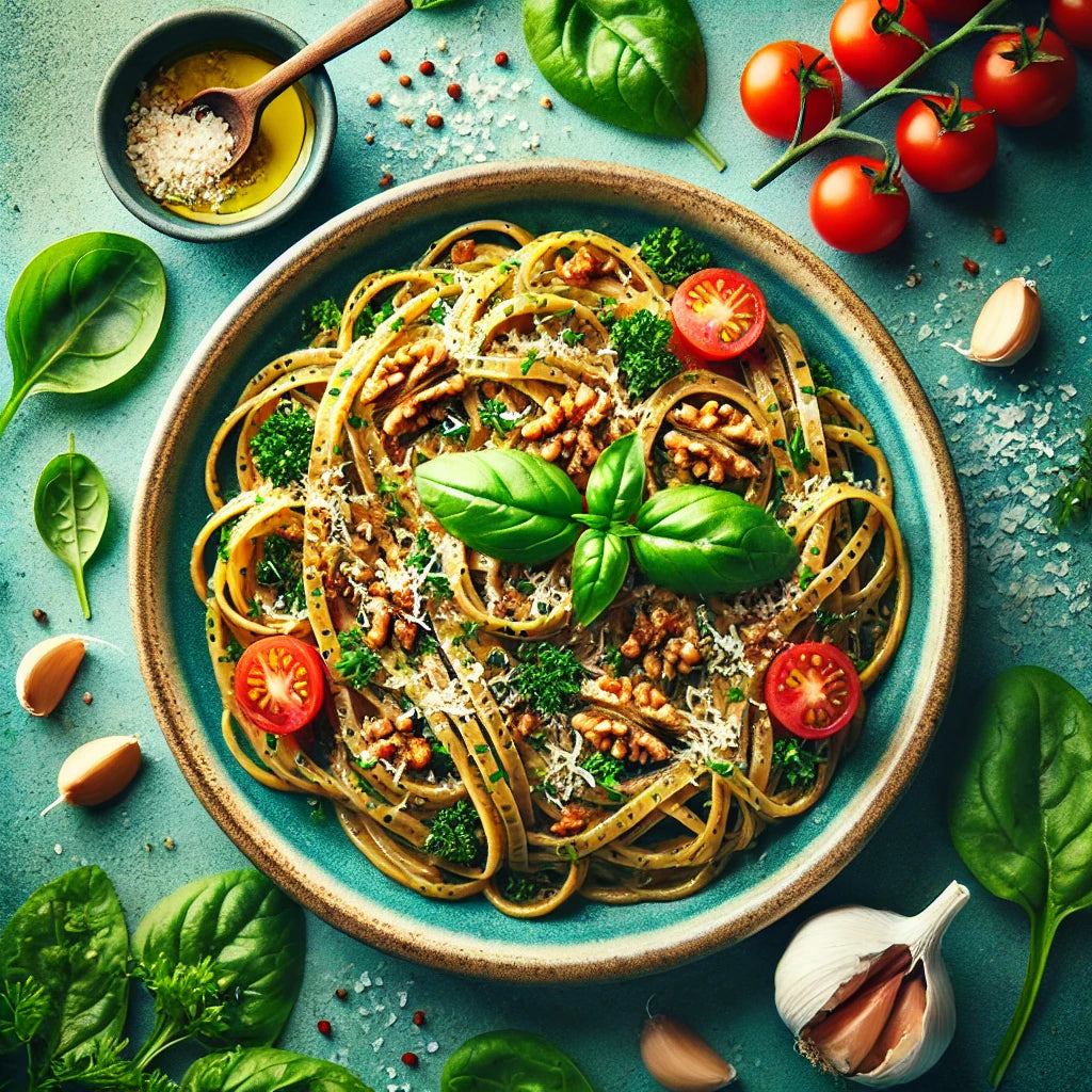 Walnut Oil Pasta with Garlic and Herbs