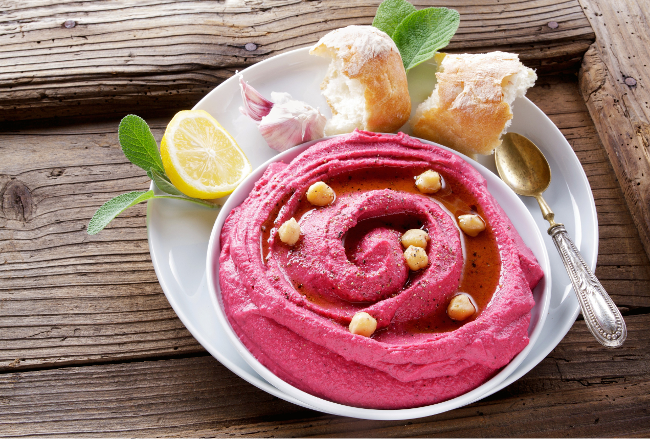 Here's a simple recipe for beetroot hummus
