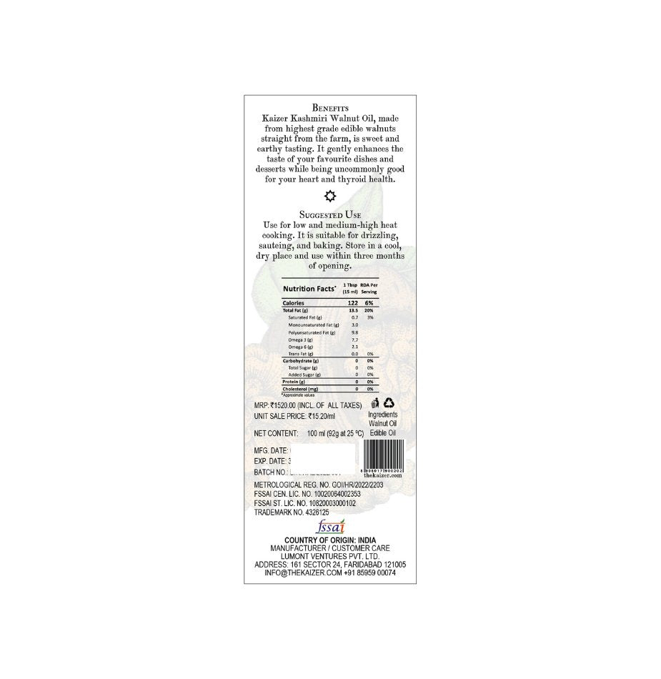 Kashmiri Walnut Oil